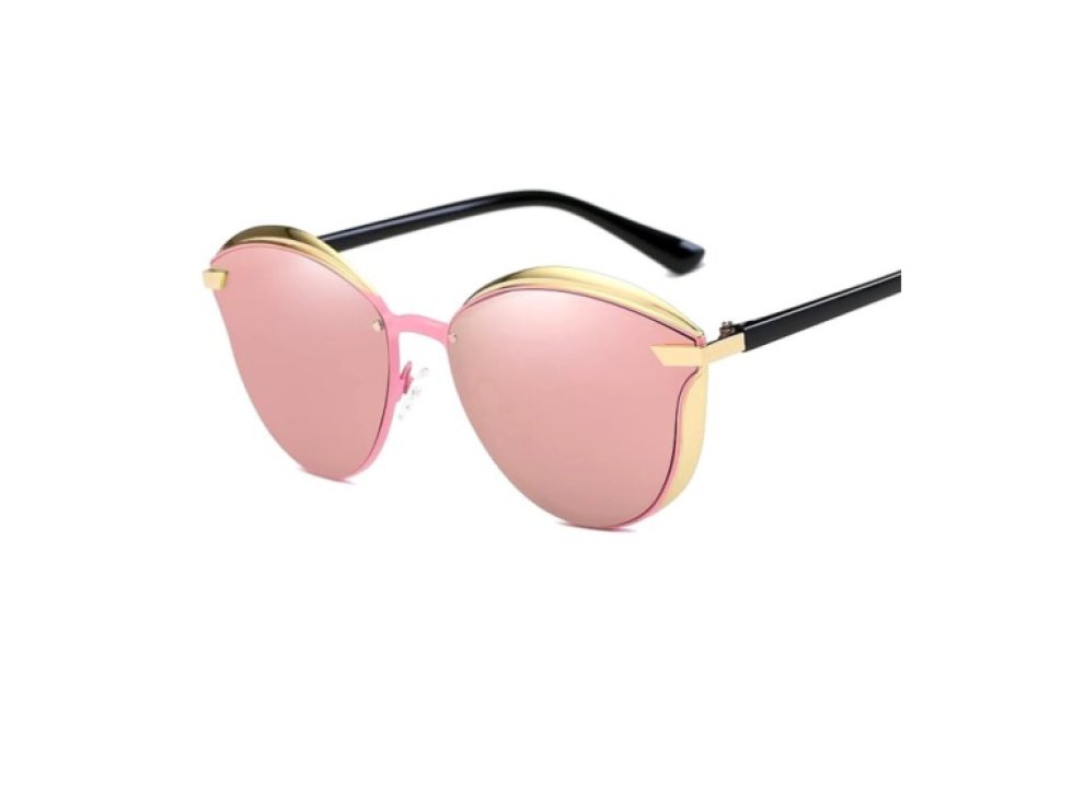 Polarizační sluneční brýle pro dámy s kočičíma očima, zrcadlové skla, černá barva