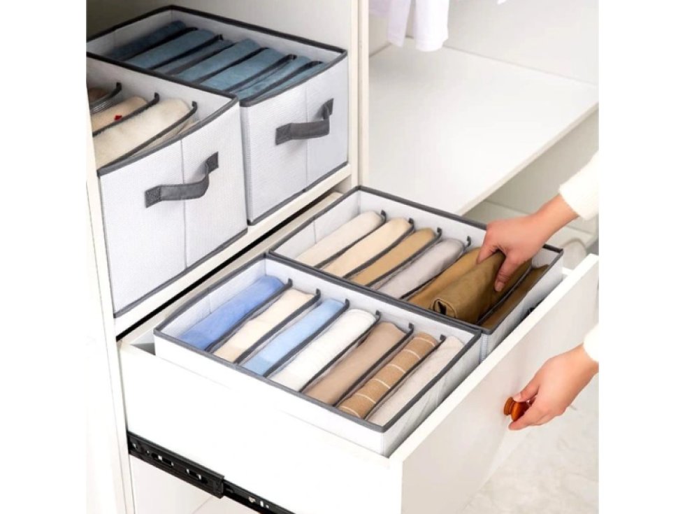 Organizér na oblečení do skříně, bílý, syntetika + polypropylen, 25x40x20 cm