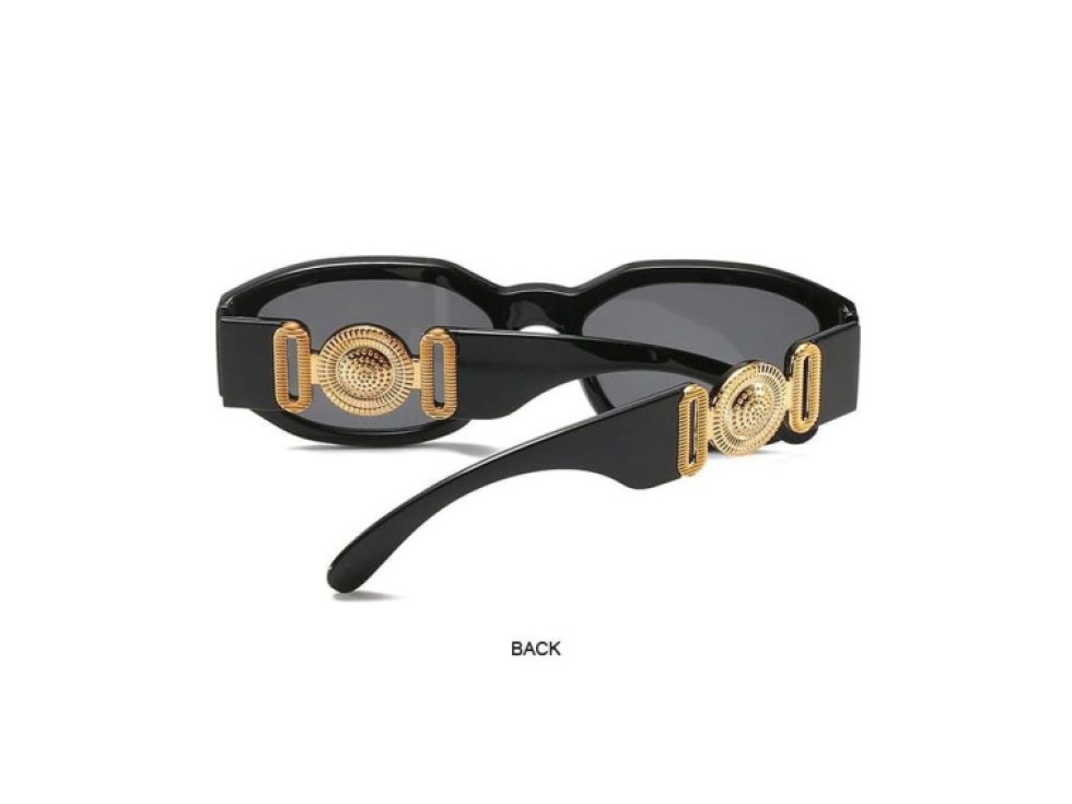 Unisex sluneční brýle s UV400 filtrem, obdélníkové, černé, plastový rám