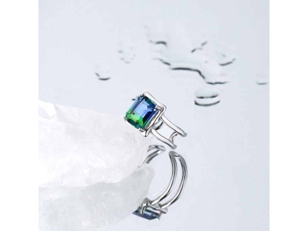 Stříbrný prsten Cathrine kamenem Turmalín