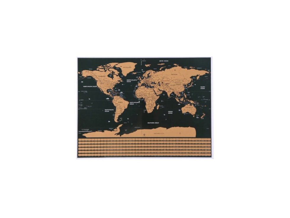 Mapa světa - stírací los s vlajkami 23443