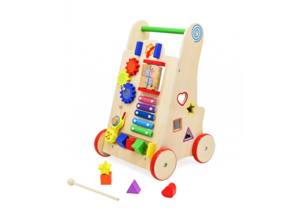 Dřevěná vzdělávací kostka 6v1 pro kočárek