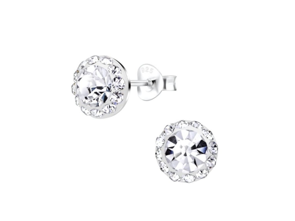 Puzetové náušnice čirý zirkon