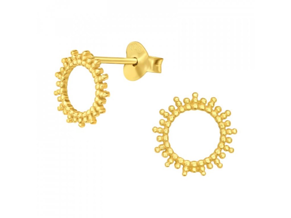 Pozlacené paprskové náušnice