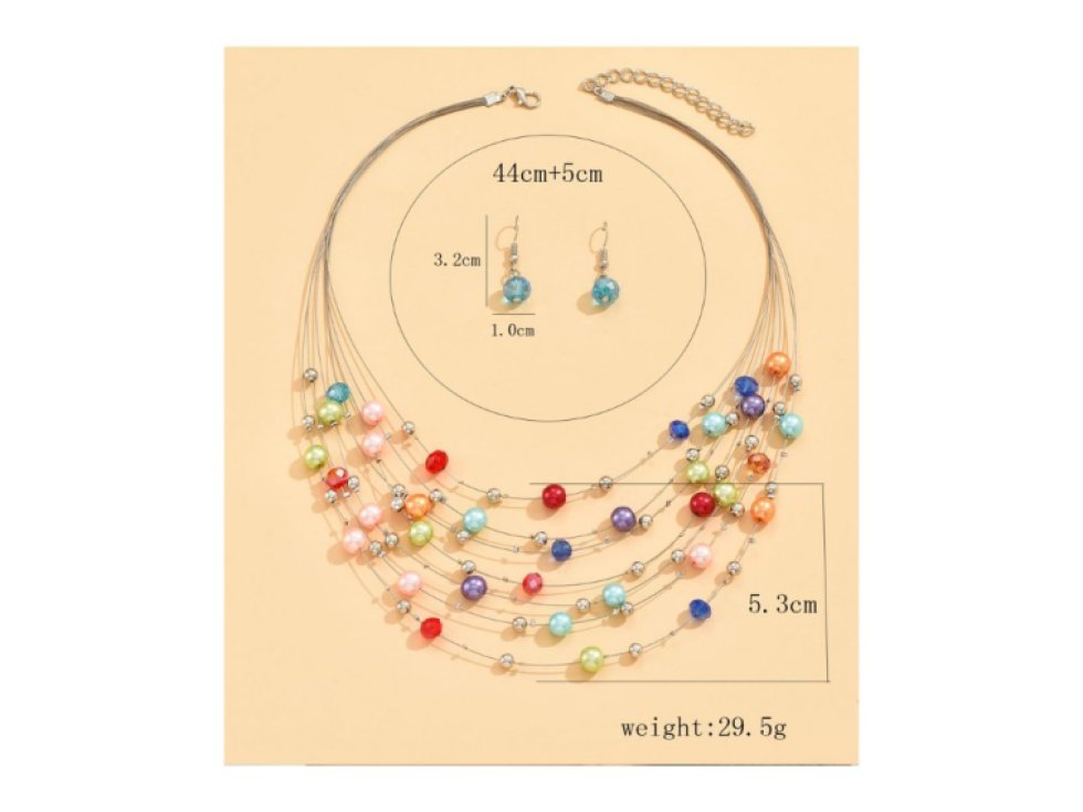 Náhrdelník a náušnice Rozpustilé korálky - barevné
