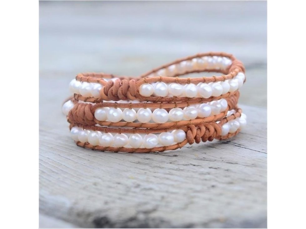 Wrap náramek Říční perly