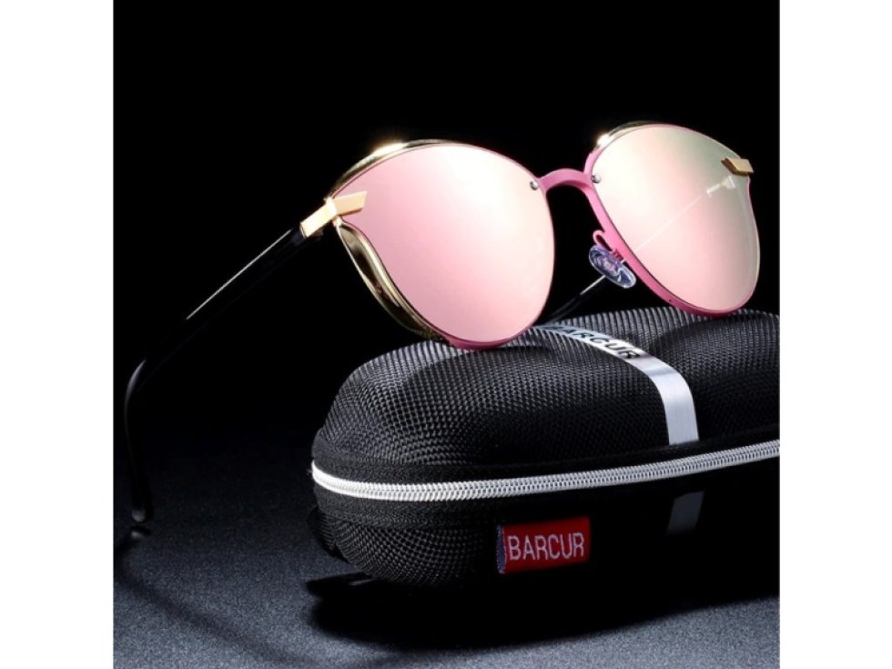 Polarizační sluneční brýle pro dámy s kočičíma očima, zrcadlové skla, černá barva