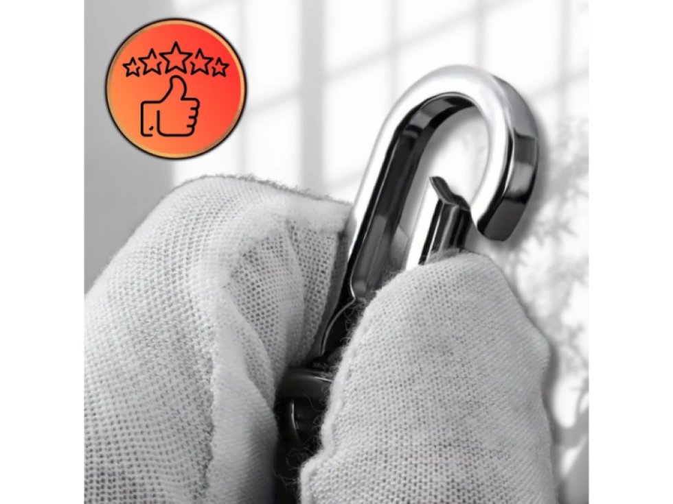 Metalový klíčový přívěsek karabina s kroužkem na klíče - 8 kusů v sadě