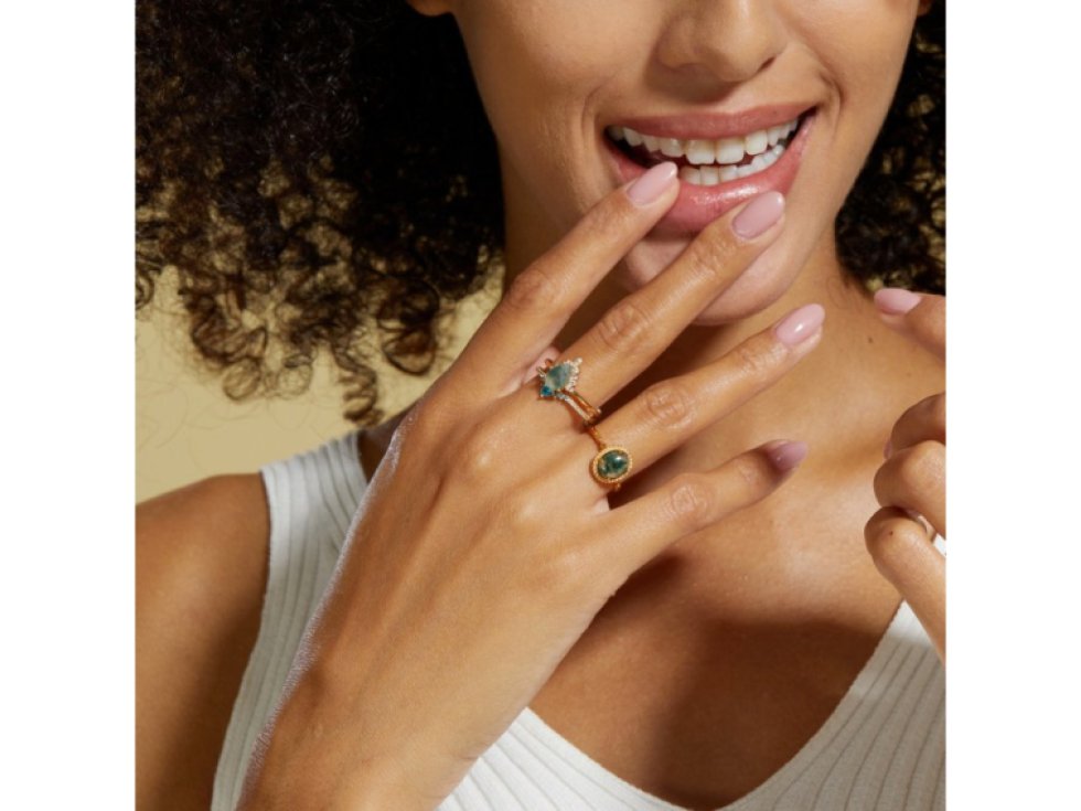 Stříbrný prsten Jutta s Mechovým achátem