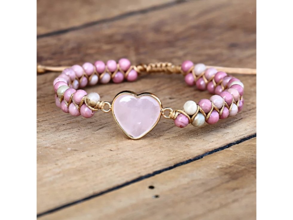 Ethno náramek Cardíaco Růžnín a Rhodochrosit