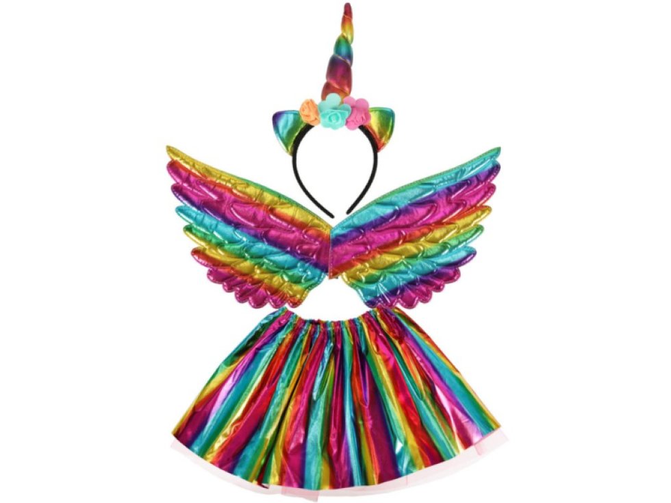 Kostým jednorožce sukně čelenka vícebarevná