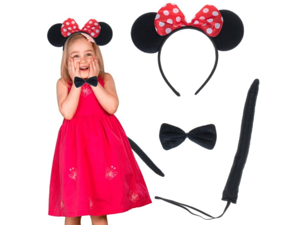 Kostým čelenka motýlek ocas sada myš