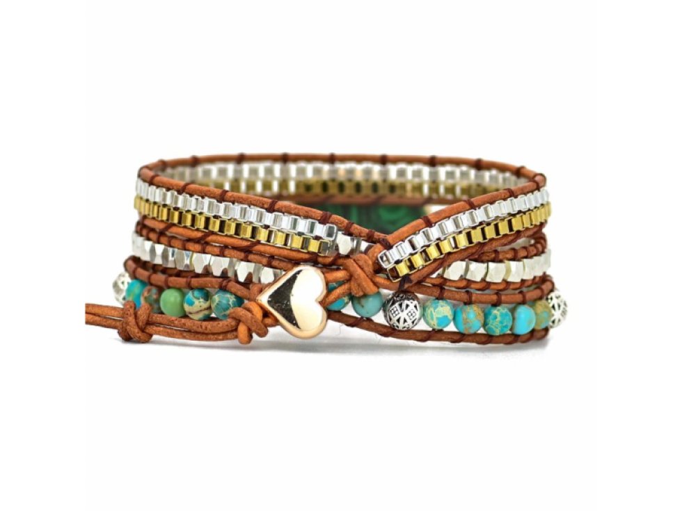 Wrap náramek Malachit