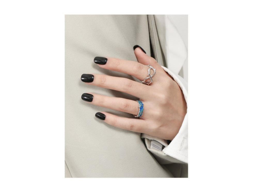 Stříbrný prsten s glazurou Rosalinda