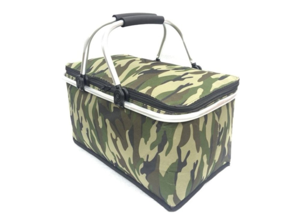 Skládací Termokoš pro Nákupy a Piknik s Izolační Tepelnou Vrstvou, 47x27x23cm, Hmotnost 630g