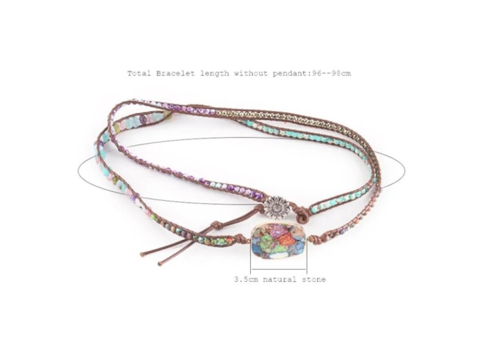 Wrap náramek Mix kamenů - Ochrana