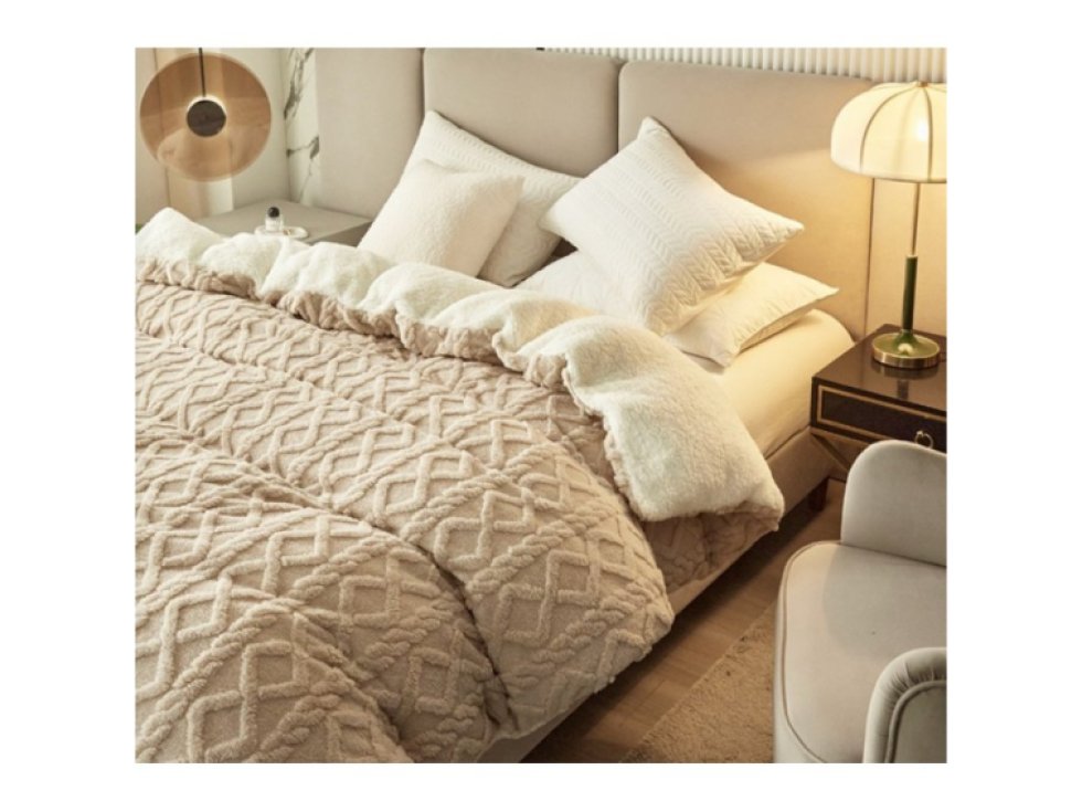 Měkký plyšový přehoz xl plus 180x220cm silný měkký hodník pletený hnědý koc14br