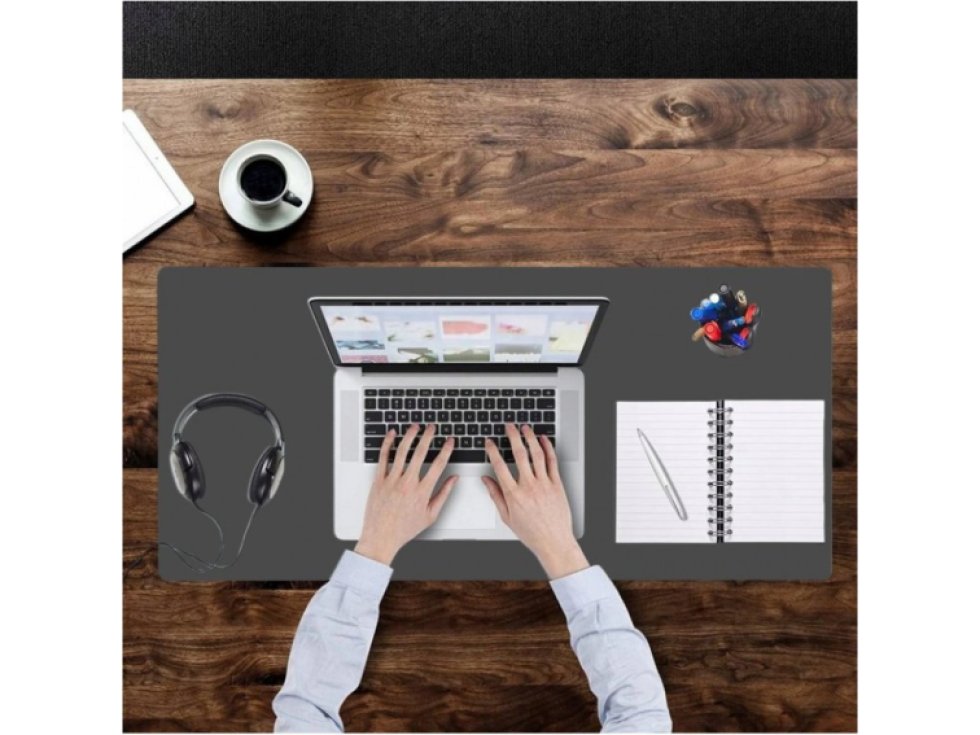 Oboustranná voděodolná podložka na stůl šedo-grafitová 50x80cm