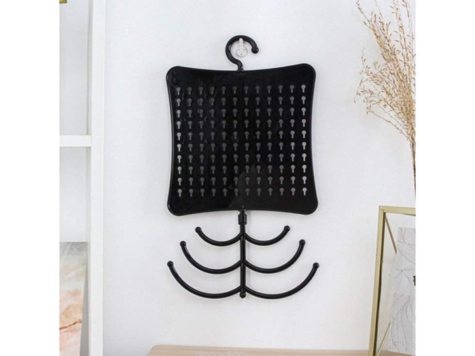 Elegantní Stojan na Náhrdelníky a Prsteny E36, Černý, Plast, 20x24.5 cm