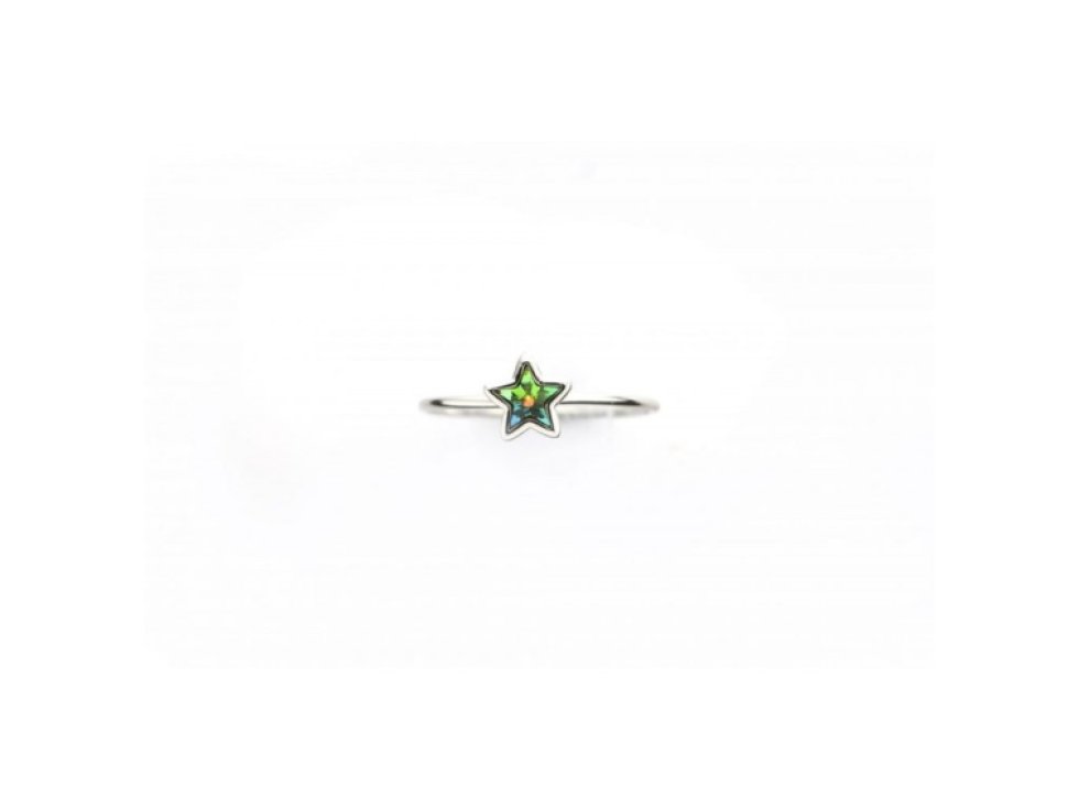 Prsten s krystaly Swarovski, nerezová ocel potažená 18karátovým zlatem, velikost US6 EU11