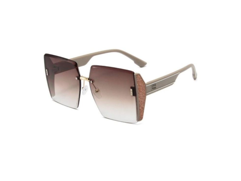 Sluneční brýle Elegant Square, hnědé, šířka čoček 62 mm, UV filtr 400 kat. 3