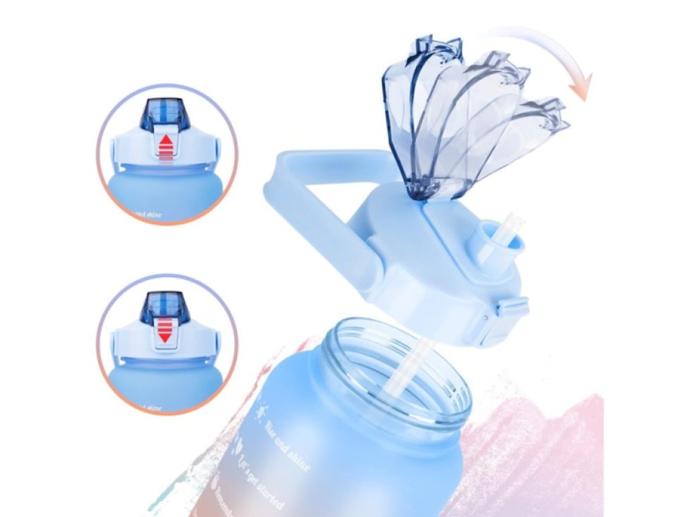 Sportovní lahev 2000 ml s víkem, BPA FREE, odolná na nápoje