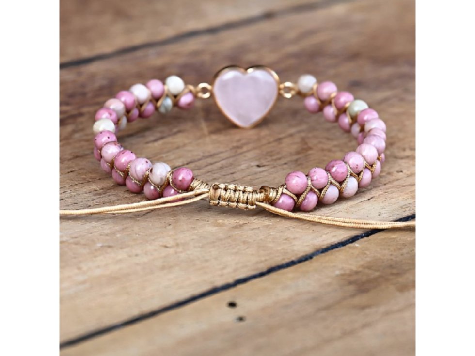 Ethno náramek Cardíaco Růžnín a Rhodochrosit
