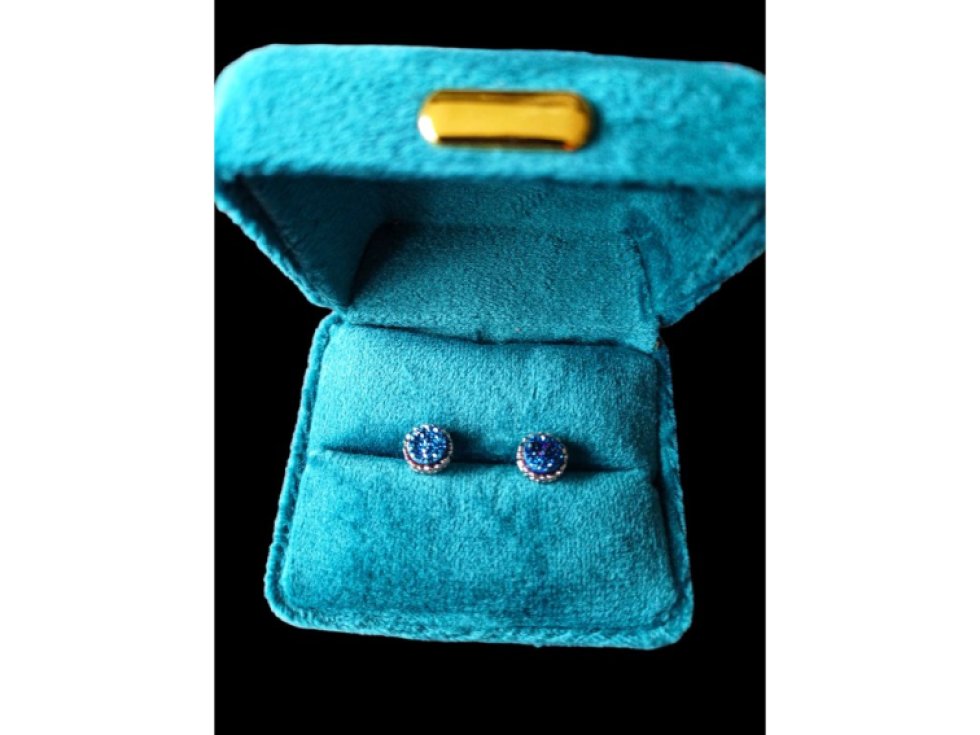 Stříbrné náušnice Blue Velvet