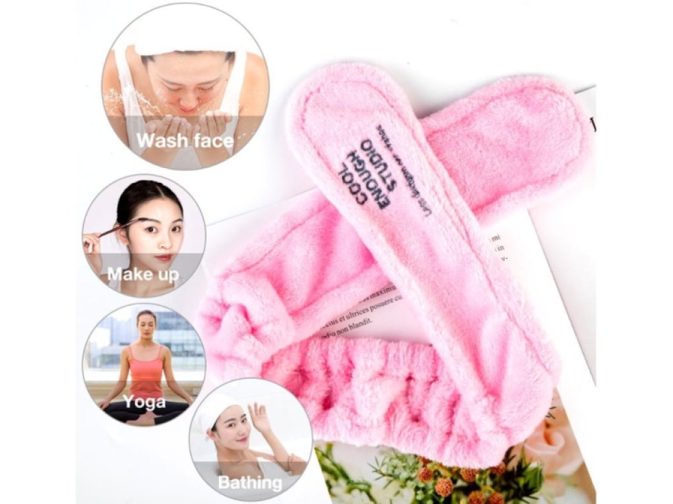 Měkká kosmetická lázeňská gumička do vlasů s králíčkem, rouno, univerzální velikost, 70 cm