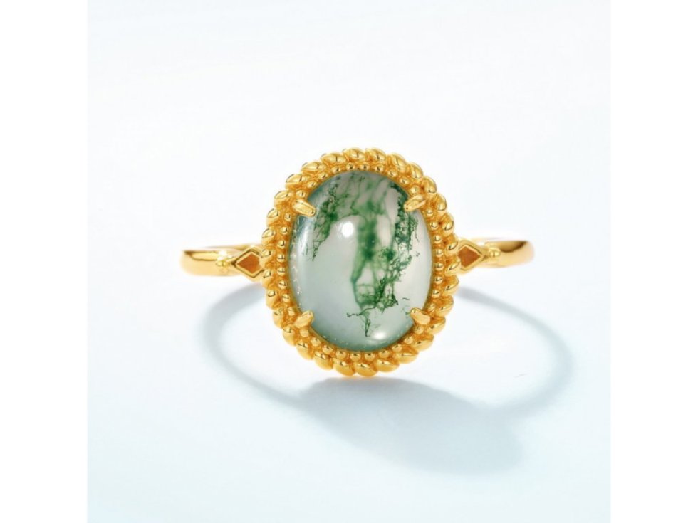 Stříbrný prsten Jutta s Mechovým achátem