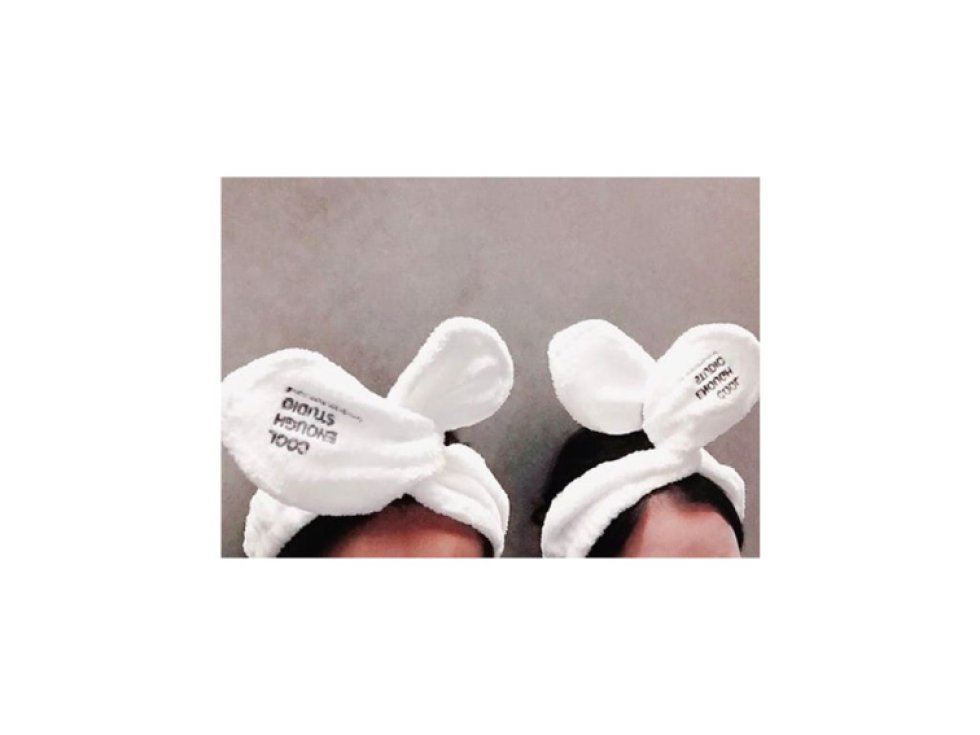 Měkký kosmetický spa vázání vlasů Bunny, rouno, univerzální velikost, 70 cm délka