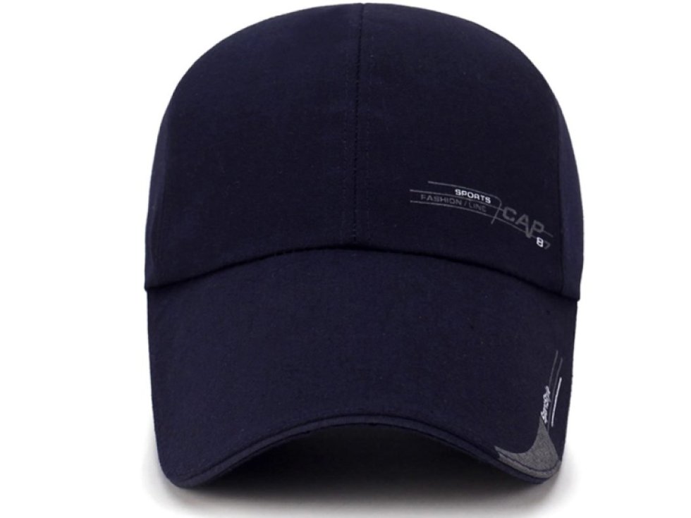 Tmavě modrá baseballová čepice s nápisem, bavlněný materiál, univerzální velikost
