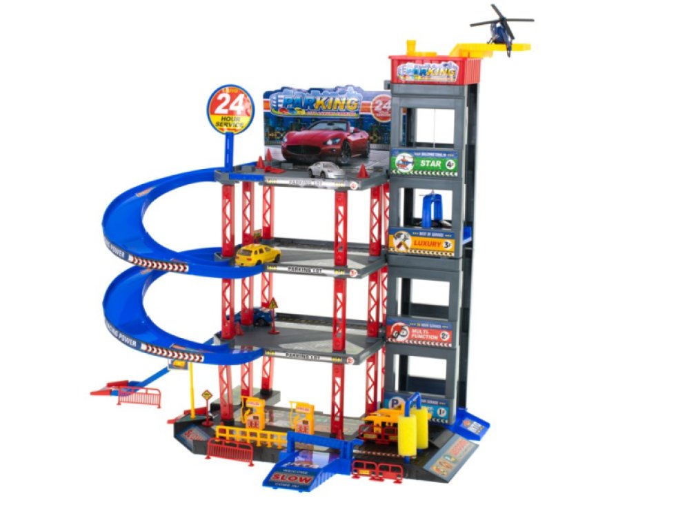 Parkovací garáž dvoupatrová čerpací stanice myčka aut