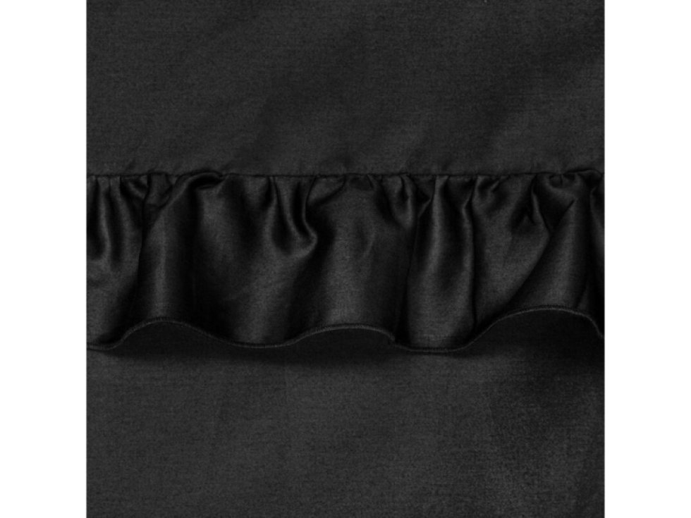 Saténové povlečení 160x200 Venuše černé zdobené volánky Eurofirany