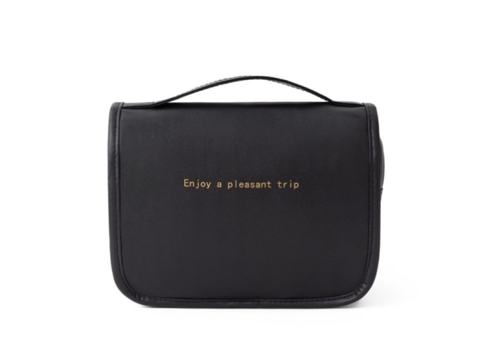 Rozkládací cestovní kosmetická taška, měkký hladký materiál, 24x20x10 cm