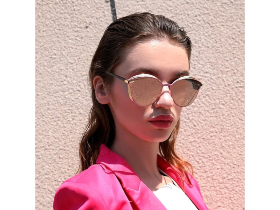 Polarizační sluneční brýle pro dámy s kočičíma očima, zrcadlové skla, černá barva