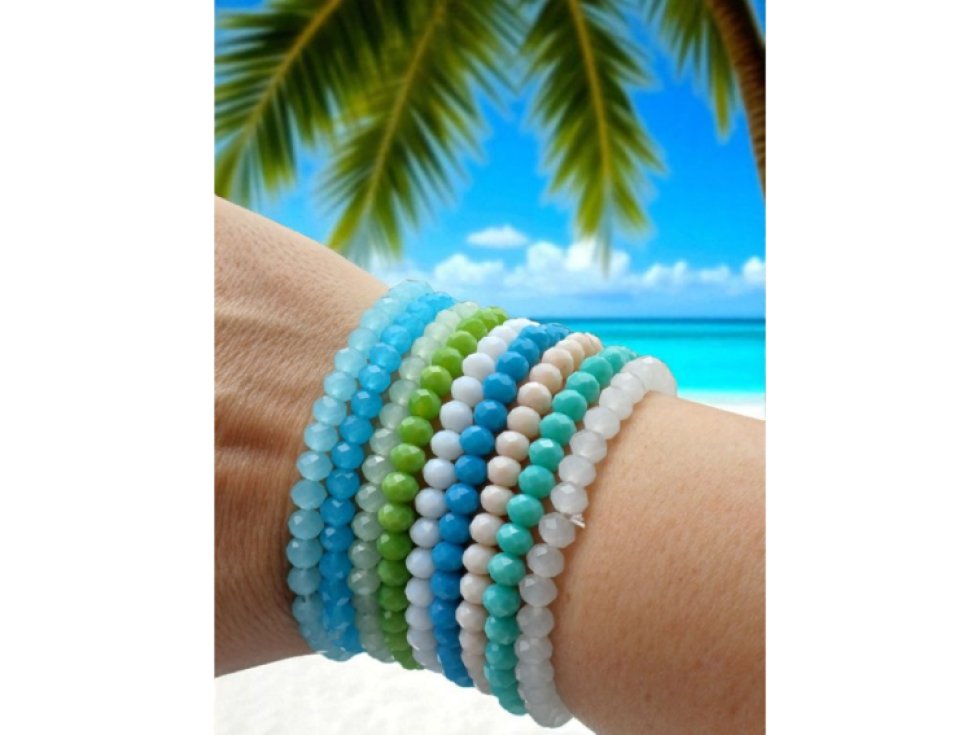 Sada korálkových náramků - 9 kusů - Barevný set I