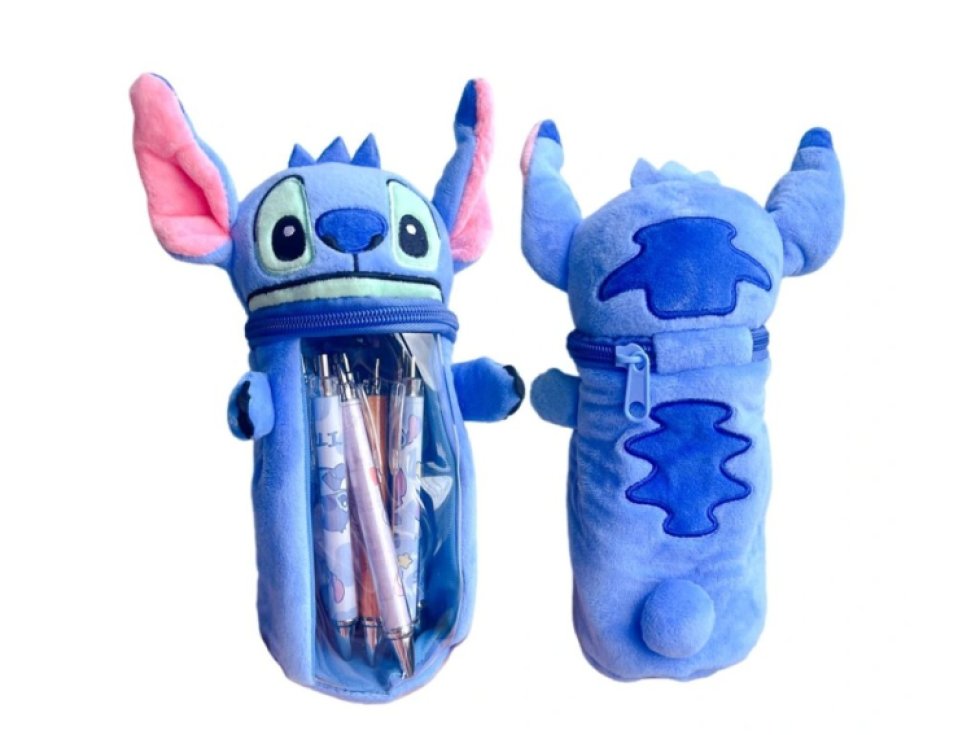 Multifunkční školní penál Medvídek, plyšový, 22x11x8 cm