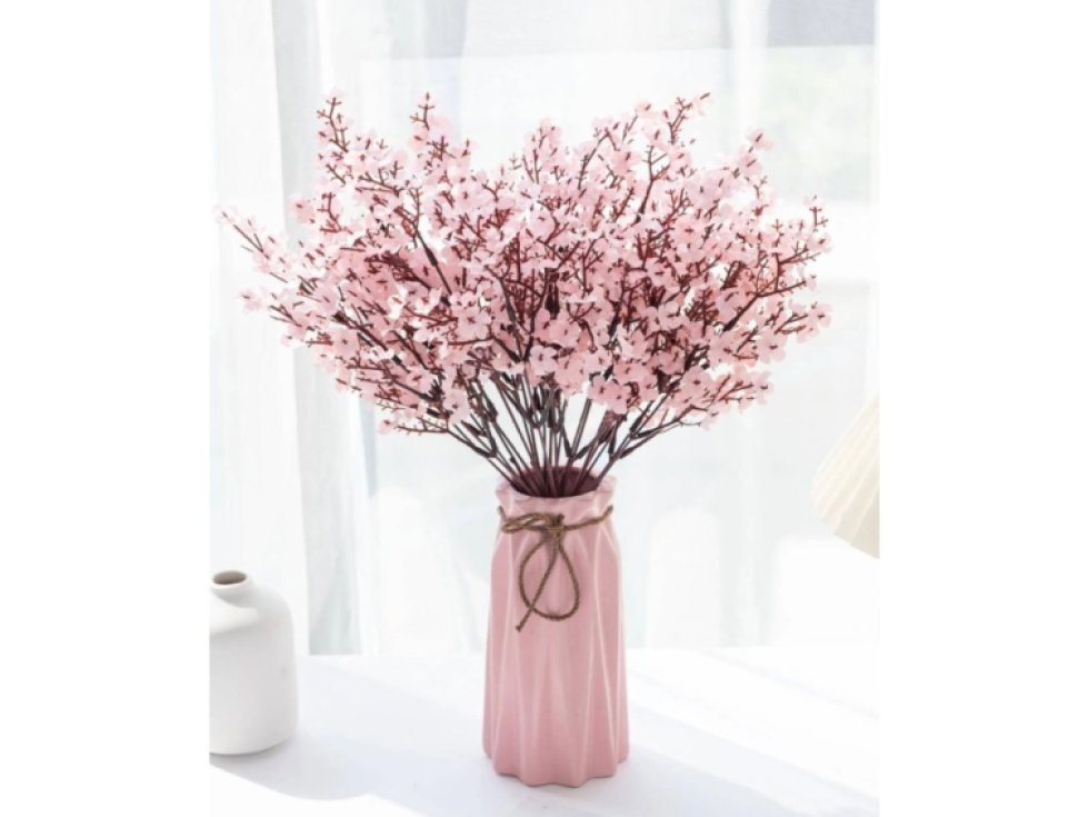 Dekorativní větev třešně Mirabelle, umělá, růžová, 1ks