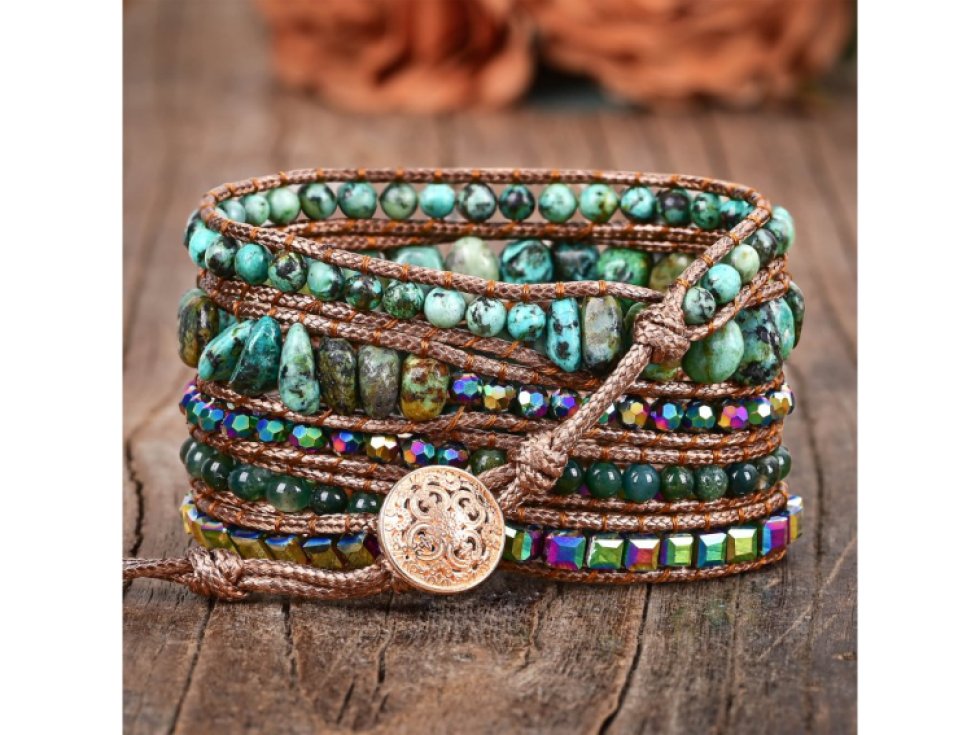 Wrap náramek Africký Tyrkys