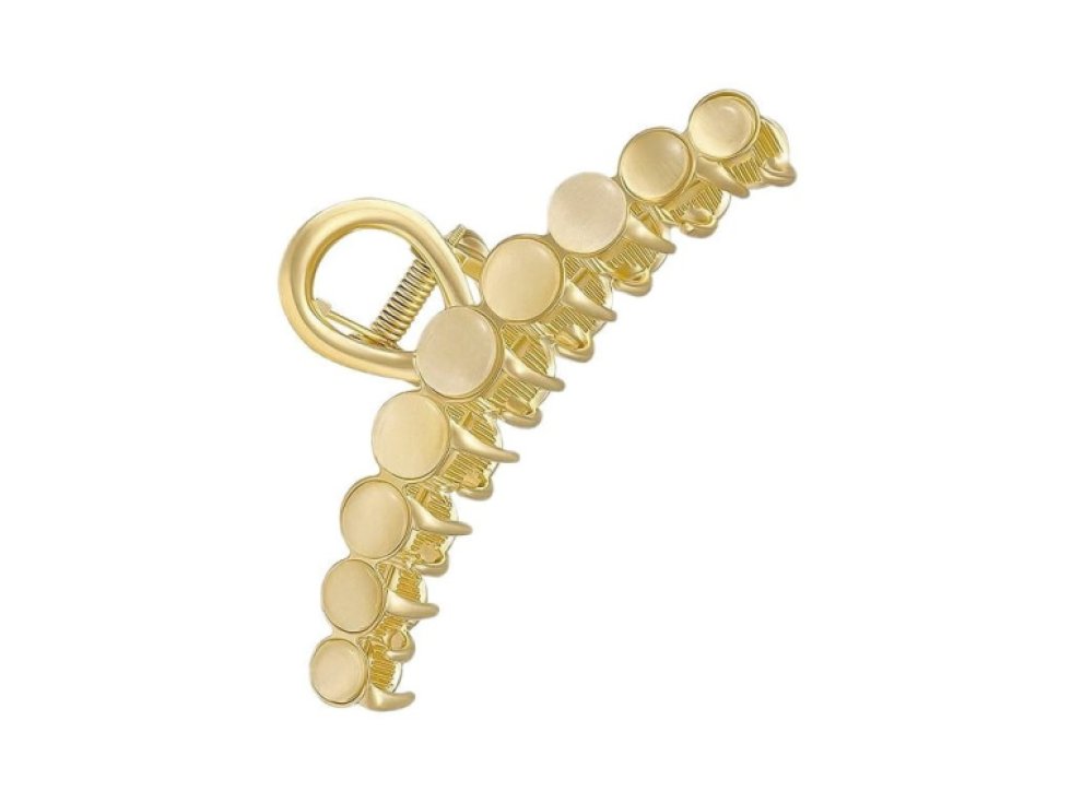 Velká kovová spona do vlasů, zlatá, 11 cm x 4,5 cm