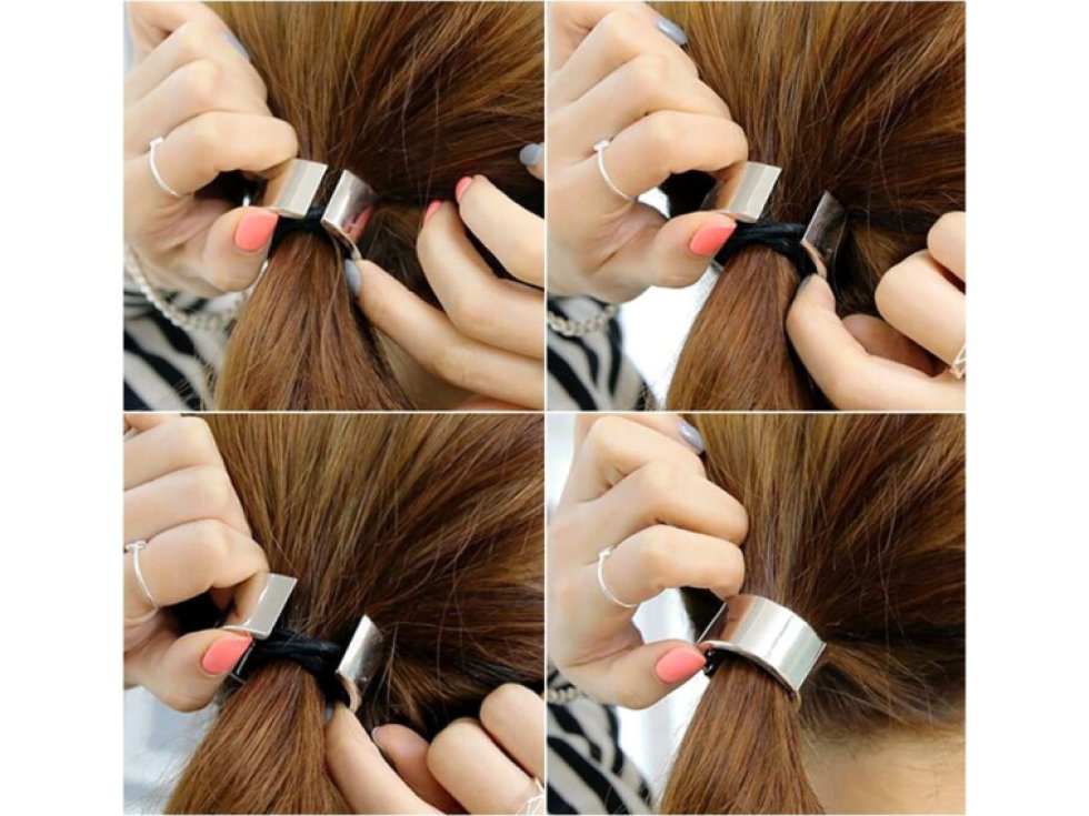 Kulatá spona do vlasů v glam rockovém stylu, 3 cm x 2,5 cm, plast