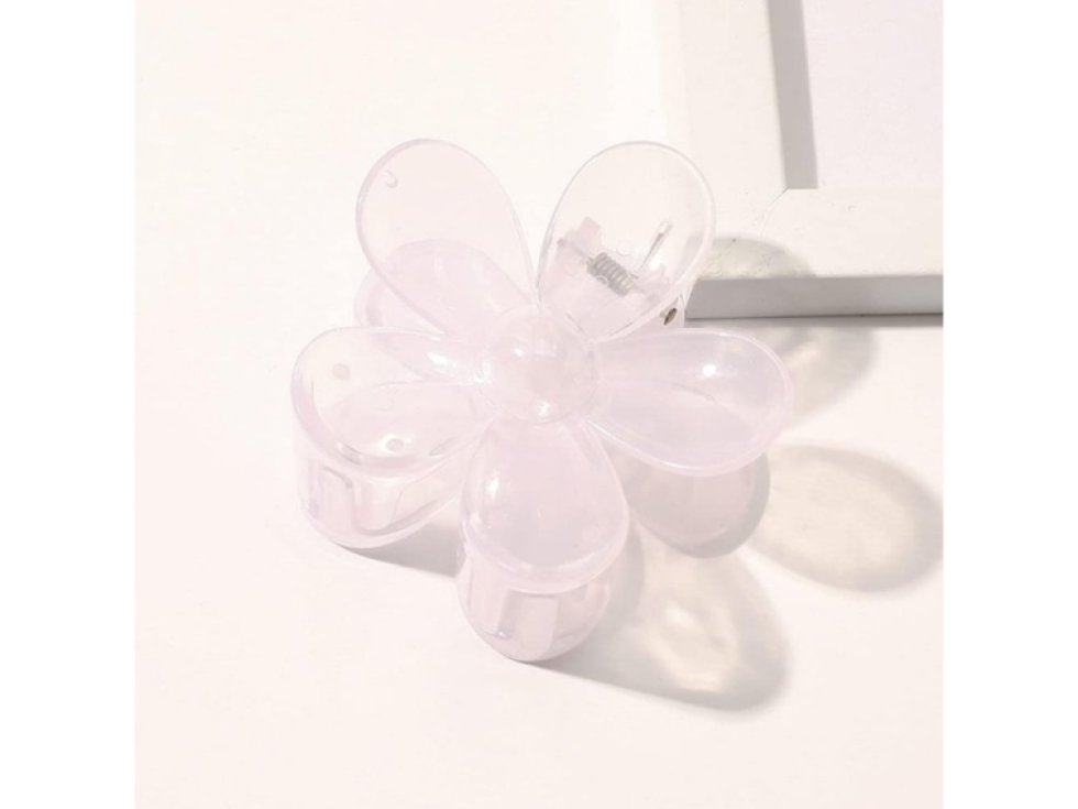 Transparentní XL květinová sponka klips 7x7 cm SP273