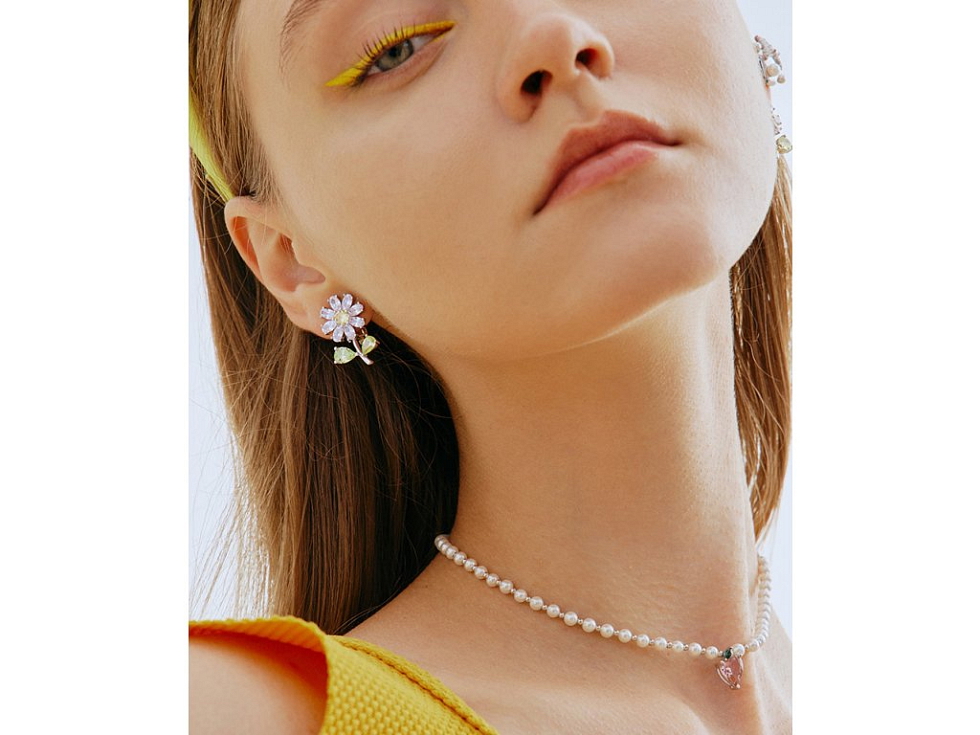 Náušnice Flor de Cristal Fialka - náušnice s krystaly