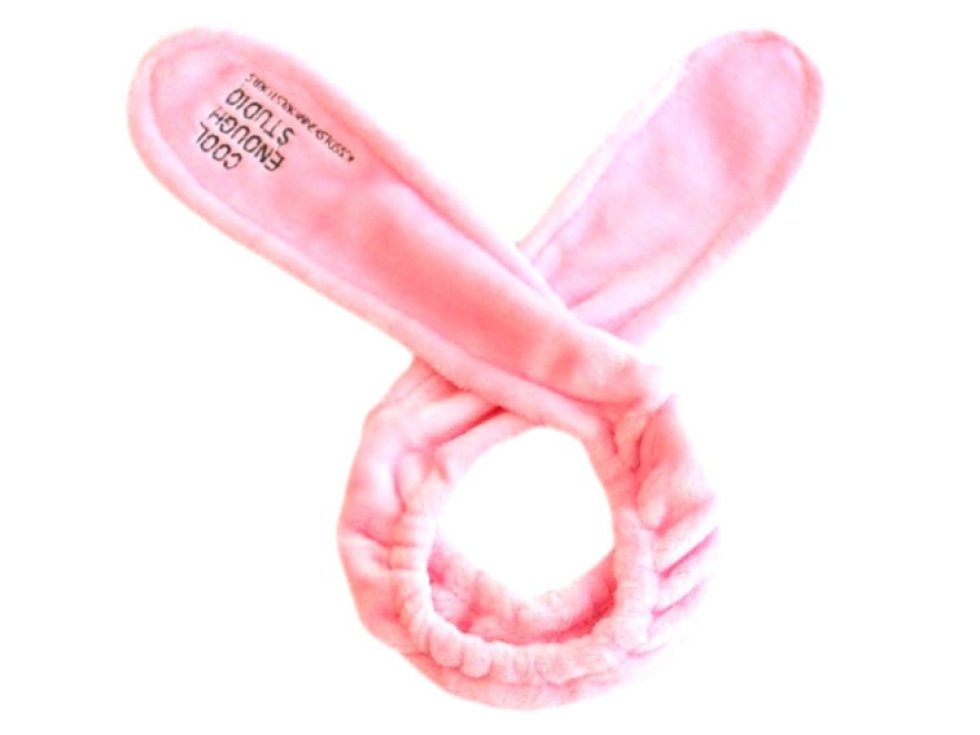 Měkká kosmetická lázeňská gumička do vlasů s králíčkem, rouno, univerzální velikost, 70 cm