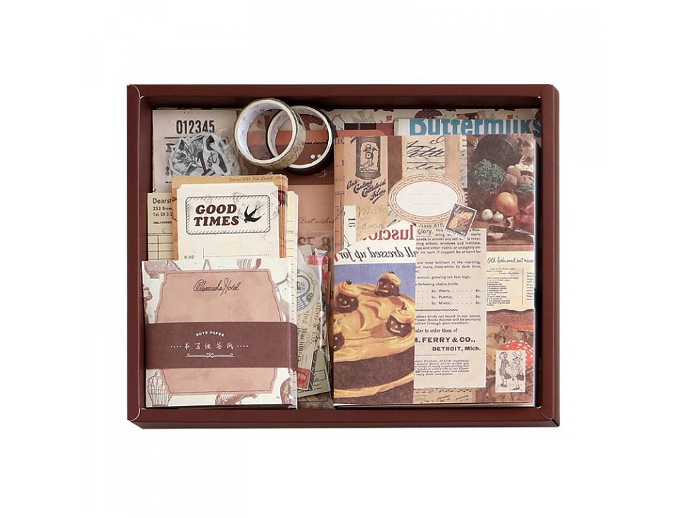 Retro zápisník + 100 ks příslušenství