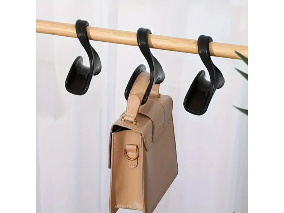 Plastové ramínka sada 5 ks černé na tašky do skříně