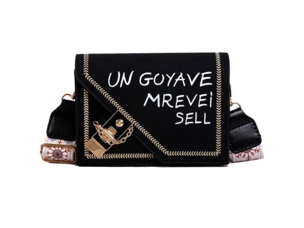 Dámská semišová kabelka přes rameno, černá, s ozdobným popruhem a magnetickým zapínáním, 18x13 cm