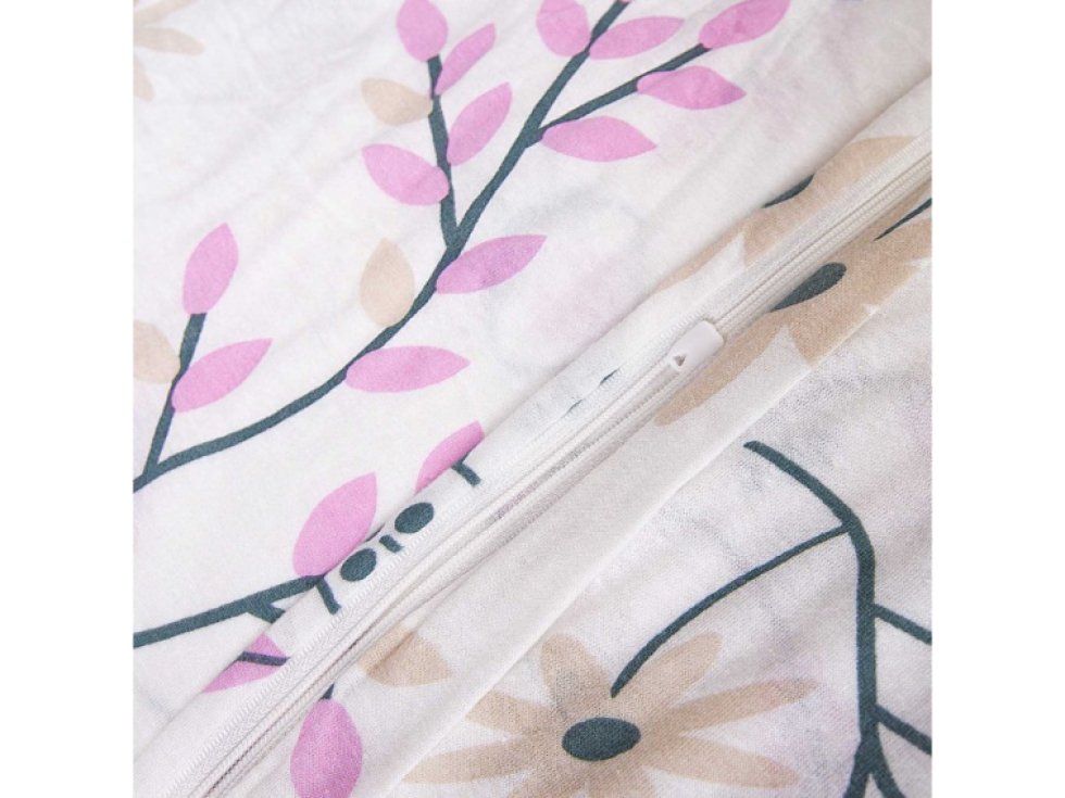 Jersey ložní prádlo 220x200 Květiny bílá růžová 2202 JERSEYLOVE