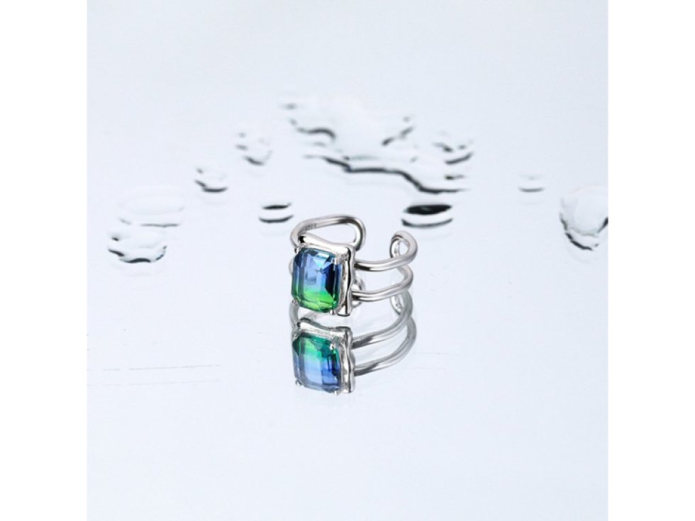Stříbrný prsten Cathrine kamenem Turmalín
